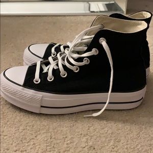 black platform high top converse size 6.5 womens